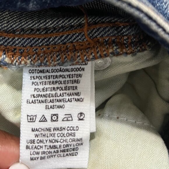 Free People Women’s Mid Rise Classic Straight Leg Jeans Blue Medium Wash Size 27 - Picture 14 of 16